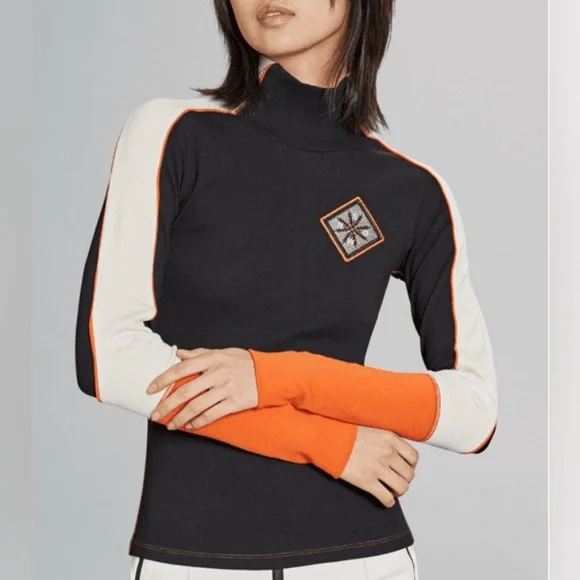 NWT Alp N Rock Teya Mock Neck - Black/Orange, M